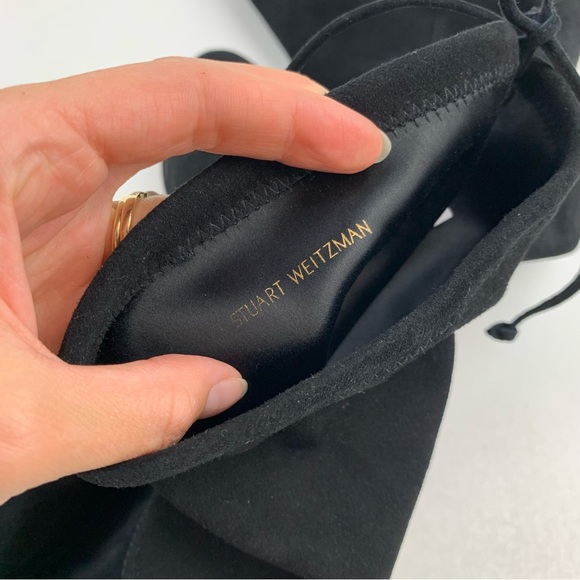 Stuart Weitzman Over The Knee Boots Suede Leather Low Block Heel Lug Sole 9.5 B - Picture 10 of 11